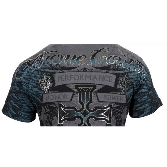 XTREME COUTURE by AFFLICTION Men's T-Shirt CARNIVORE Skulls Cross Biker S-5XL - Picture 8 of 9